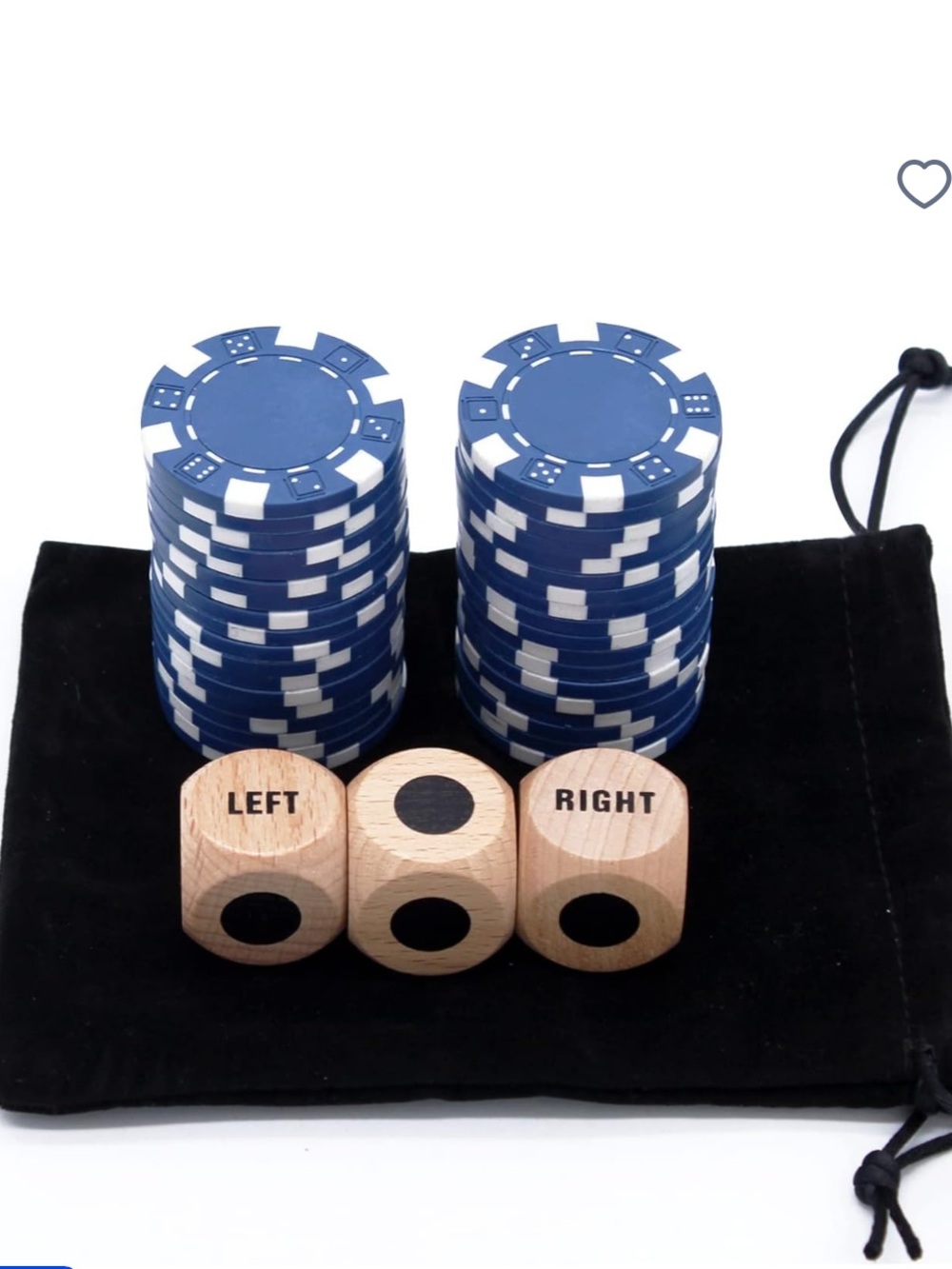 New Bilwey Poker Chip Set with Blue Chips and Dice